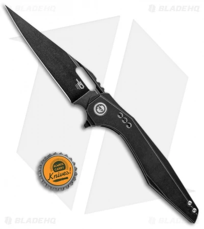 Bestech Knives Malware Frame Lock Flipper Knife Ti Black (3.88" Black SW) - Image 4