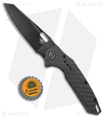 Bestech Knives Nyxie Frame Lock Knife Black Titanium/CF (3.4" Black SW) BT2209D - Image 4