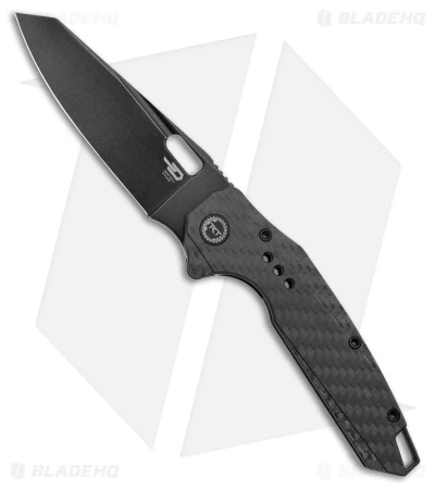 Bestech Knives Nyxie Frame Lock Knife Black Titanium/CF (3.4" Black SW) BT2209D