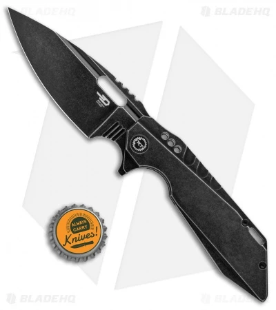 Bestech Knives Shodan Frame Lock Flipper Knife Black Ti (3.86" BSW) BT1910B - Image 4