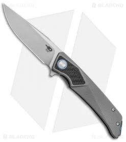 Bestech Knives Sky Hawk Frame Lock Flipper Knife Gray CF (3.6" Blasted)