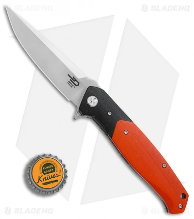 Bestech Knives Swordfish Liner Lock Knife Orange/Black G-10 (3.8" Satin) - Image 4