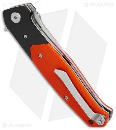 Bestech Knives Swordfish Liner Lock Knife Orange/Black G-10 (3.8" Satin) - Image 2