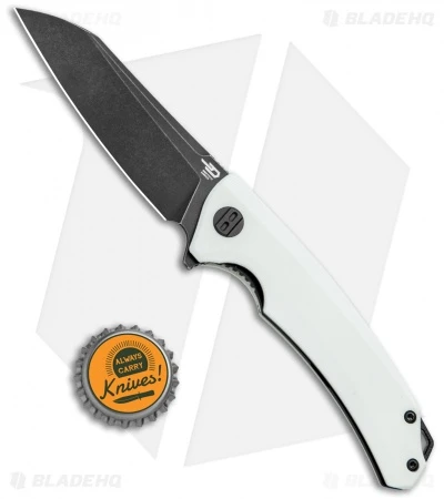 Bestech Knives Texel Liner Lock Knife White G-10 (3.25" Black) BG21E - Image 4