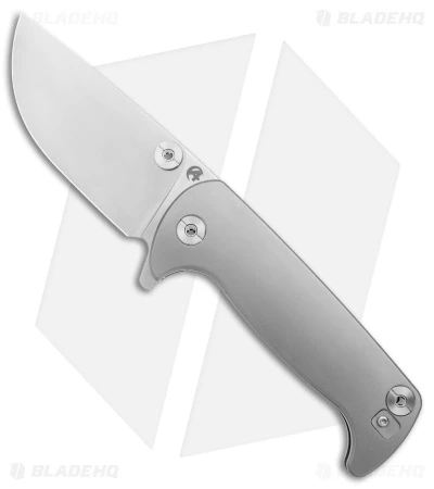 B'yond EDC Chunk Frame Lock Flipper Knife Gray Titanium (3.5" Satin)