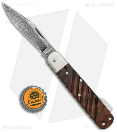 Boker 98k-Damascus Clip Point Lockback Knife Desert Ironwood (2.6" Damascus) - Image 4