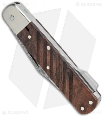Boker 98k-Damascus Clip Point Lockback Knife Desert Ironwood (2.6" Damascus) - Image 2