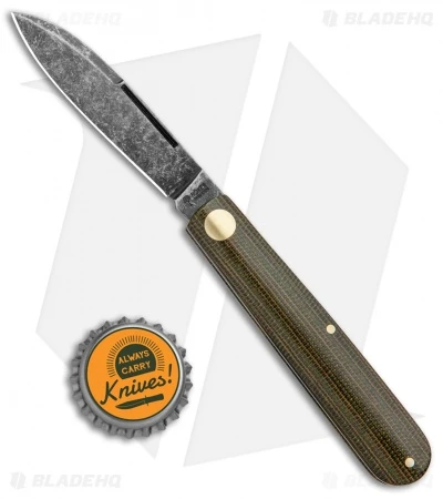 Boker Barlow Prime EDC Slip Joint Knife Green Micarta (2.75" Acid Wash) - Image 4