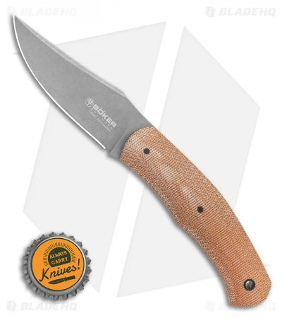 Boker Boxer Fixed Blade Knife Natural Canvas Micarta (3.3" SW) 120503 - Image 4
