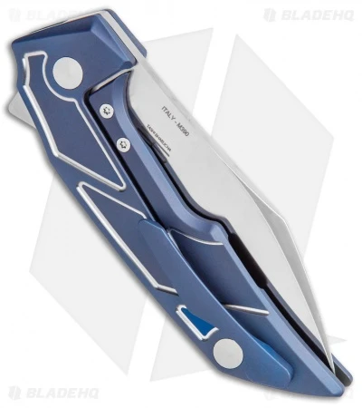 Fox Knives Phoenix Bharucha Frame Lock Knife Blue Titanium (3.50" Satin) - Image 3