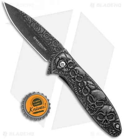 Boker Magnum Dia De Los Muertos Spring Assist Knife (3.3" Smokewash) 01SC519 - Image 4