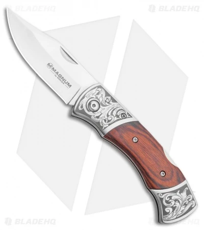 Boker Magnum Turul I Lockback Knife Wood (3" Satin) 01SC353