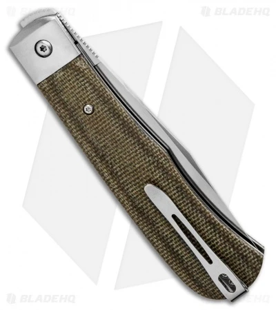 Boker Plus Bonfire Front Flipper Knife Green Canvas Micarta (3.4" Satin) - Image 3