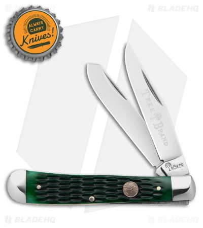 Boker Trapper Traditional Pocket Knife Jigged Green Bone (Polish D2) - Image 4
