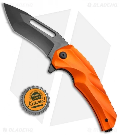 Brous Blades & Mikkel Willumsen Reloader Flipper Knife Orange Al (3.6" Black) - Image 4