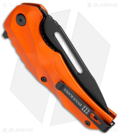 Brous Blades & Mikkel Willumsen Reloader Flipper Knife Orange Al (3.6" Black) - Image 3
