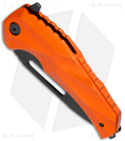 Brous Blades & Mikkel Willumsen Reloader Flipper Knife Orange Al (3.6" Black) - Image 2