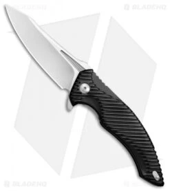 Brous Blades Tanium Design T4 Flipper Knife Black Aluminum (4" Satin)