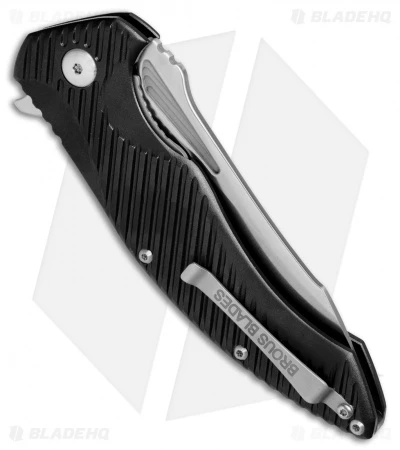 Brous Blades Tanium Design T4 Flipper Knife Black Aluminum (4" Satin) - Image 3