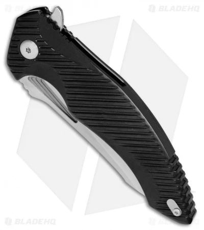 Brous Blades Tanium Design T4 Flipper Knife Black Aluminum (4" Satin) - Image 2