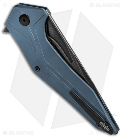 Brous Blades Tyrant Liner Lock Flipper Knife Blue (4" Acid Stonewash) - Image 3