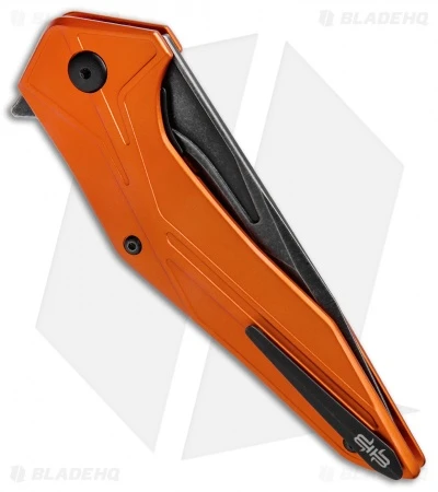 Brous Blades Tyrant Liner Lock Flipper Knife Orange (4" Acid Stonewash) - Image 3