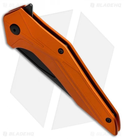 Brous Blades Tyrant Liner Lock Flipper Knife Orange (4" Black) - Image 2