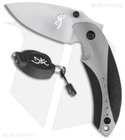 Browning Light Minnow Combo Liner Lock Knife W/ Keychain Flashlight Gray