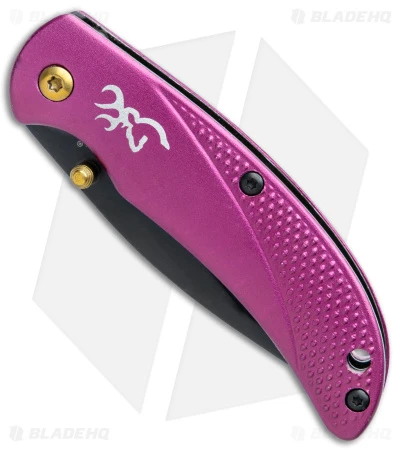 Browning Prism 3 Liner Lock Knife Purple Aluminum (2.4" Black) - Image 2