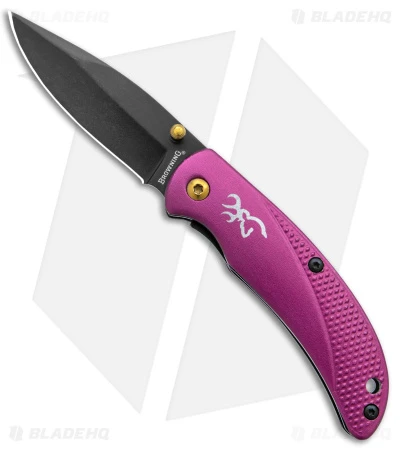 Browning Prism 3 Liner Lock Knife Purple Aluminum (2.4" Black)