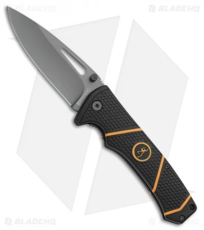 Browning Long Haul Large Liner Lock Knife Black/Orange Polymer (4.25" Gray)