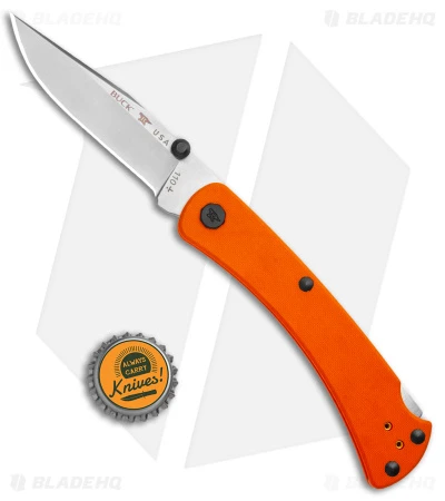 Buck 110 Slim Pro TRX Lockback Knife Orange G-10 (3.75" Satin) 0110ORS3 - Image 4