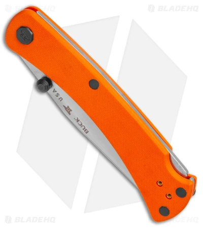 Buck 110 Slim Pro TRX Lockback Knife Orange G-10 (3.75" Satin) 0110ORS3 - Image 2
