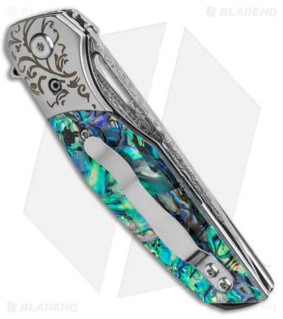 Buck N Bear Abalone Flipper Knife (3" Damascus) - Image 3