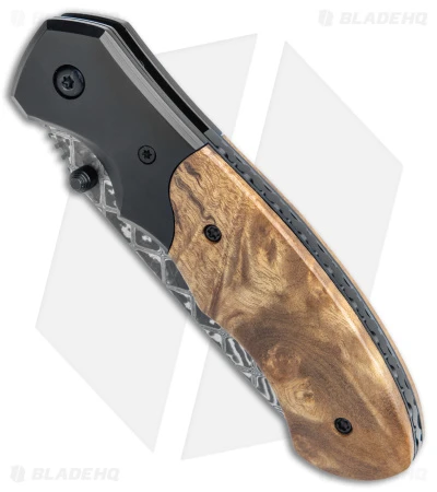 Buck N Bear Army Liner Lock Folder Knife Burlwood (3.25" Damascus) - Image 2