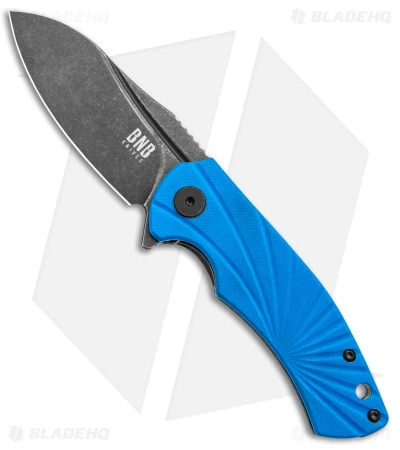Buck N Bear Blue Fin Frame Lock Knife Titanium/Blue G-10 (3" Black SW)
