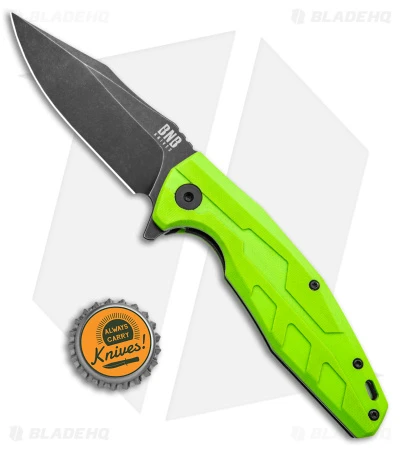 Buck N Bear Chameleon Liner Lock Knife Lime Green G-10 (3.6" Black SW) - Image 4