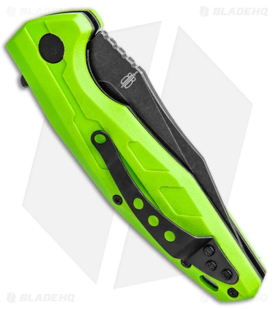 Buck N Bear Chameleon Liner Lock Knife Lime Green G-10 (3.6" Black SW) - Image 3