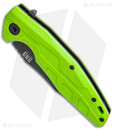 Buck N Bear Chameleon Liner Lock Knife Lime Green G-10 (3.6" Black SW) - Image 2