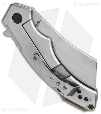 Buck N Bear EDC Cleaver Frame Lock Knife Desert Tan G-10 (3.75" SW) - Image 3