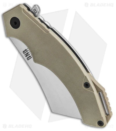 Buck N Bear EDC Cleaver Frame Lock Knife Desert Tan G-10 (3.75" SW) - Image 2