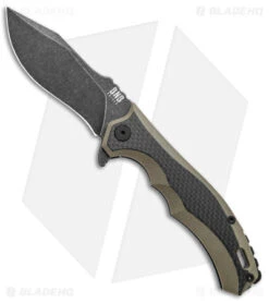 Buck N Bear EDC Diesel Frame Lock Knife CF/OD Green G-10 (4" Black SW)