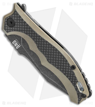 Buck N Bear EDC Diesel Frame Lock Knife CF/OD Green G-10 (4" Black SW) - Image 2