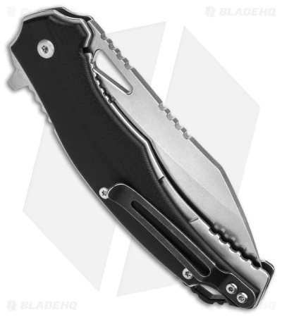 Buck N Bear Lynx Clip Point Liner Lock Knife Black G-10 (3.3" Stonewash) - Image 3