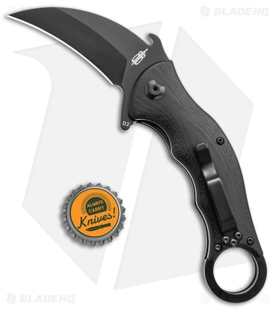 Buck N Bear Tactical Karambit Liner Lock Knife Black G-10 (2.5" Black) - Image 5