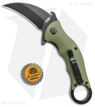 Buck N Bear Tactical Karambit Liner Lock Knife Green G-10 (2.5" Black) - Image 5