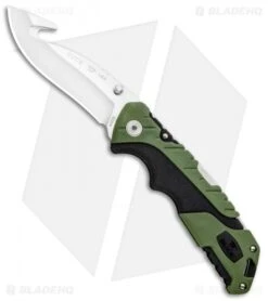 Buck Knives Buck Pursuit Large Guthook Lockback Knife Green GFN (3.5" Satin) 0660GRG
