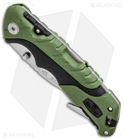 Buck Knives Buck Pursuit Large Guthook Lockback Knife Green GFN (3.5" Satin) 0660GRG - Image 2