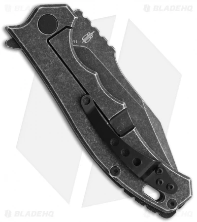BNB EDC Diesel Frame Lock Knife Black Weaved Carbon Fiber/G-10 (4" Black SW) - Image 2