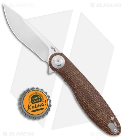B'yond EDC Eurus Liner Lock Knife Brown Micarta (3.25" Satin) - Image 4